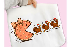 Funny Pumpkin Pie Thanksgiving Fall PNG, Pumpkin Pie Chasing Product Image 2