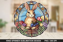 Bunny Stained Glass Wind Spinner, Easter Wind Spinner Design Product Image 1