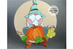 Fall Gnome Sign SVG | Harvest Gnome Door Hanger SVG file Product Image 3
