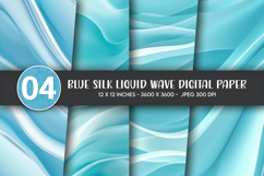Blue Silk Liquid Wave Digital Paper Product Image 1