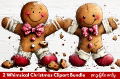 2 Whimsical Christmas Clipart | Cute Festive Holiday PNG Product Image 1