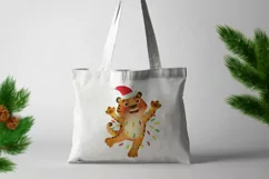 Santa Tiger, Funny Christmas clipart, New Year 2022 symbol Product Image 4