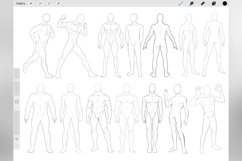 100 Procreate Men&#039;s Mannequin Stamp Brushes Product Image 3