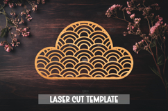 Cloud Shape Seigaiha Pattern | Laser Cut Wall Art SVG Product Image 1
