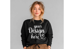 Gildan 18000 Black mockup, Gildan blank mockup Product Image 1