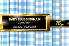 Baby Blue Gingham Digital Papers 16 Variations Product Image 1