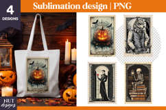 Post Stamp Halloween Bundle, Vintage Halloween sublimation Product Image 11