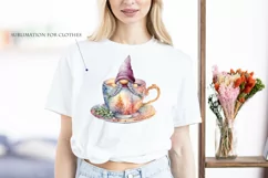 Watercolor Christmas gnome in tea mug, Gnome PNG Product Image 5