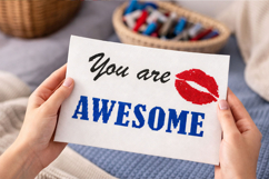 Cross stitch you are awesome words embroidery pattern file Product Image 6