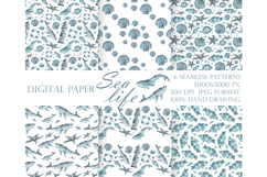 Sea life watercolor set. Nautical. Scandinavian. Product Image 6