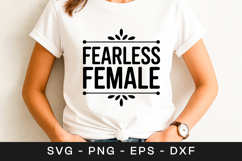 Fearless Female Feminist Quote SVG PNG Product Image 1
