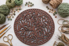 Basket base round monstera digital file 12 inch 30 cm bottom Product Image 6