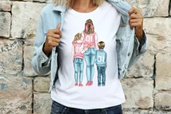 Family clipart of 5 people Product Image 9