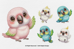 15 Bundle Watercolor Parrot Bird Macaw Parakeet Cockatoo Fly Product Image 6