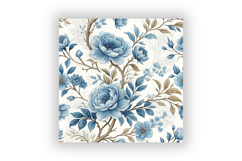 Blue Chinoiserie Toile De Jouy Digital Paper, Vintage French Product Image 6