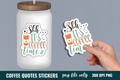Printable Coffee Sticker, Shh it's coffee time Sticker Product Image 1