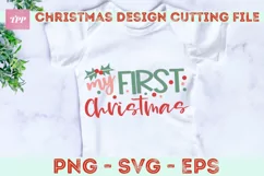 My First Christmas svg- Baby Holiday SVG Product Image 2