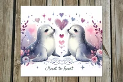 Valentine animals | cute seal Skinny tumbler design Product Image 2