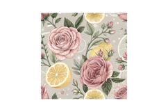 Lemon Rose Vintage Digital Paper, Seamless Pattern Product Image 6