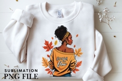 Motivational Autumn melanin woman png Product Image 5