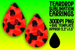 Bold Neon Abstract Pattern Teardrop Earring Sublimation Product Image 1