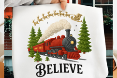 Believe North Pole Train Png, Faux Yarn Believe North Pole Product Image 4