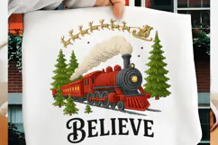 Believe North Pole Train Png, Faux Yarn Believe North Pole Product Image 4