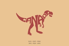 Canada Dinosaur SVG PNG | T-Rex Word Art Cut File Product Image 4
