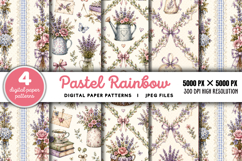 Pastel Rainbow Digital Paper JPG Product Image 1