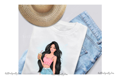 Cute Girl with Iced Coffee Clipart Product Image 6