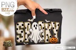 Spooky Ghost PNG DTF Preppy Halloween Polka Dot Design Product Image 3