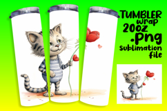 BOLD 20oz Tumbler Wrap for Customization , Cute Cat Product Image 1