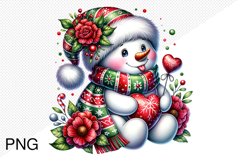 Christmas Snowman Sublimation - Clipart PNG Design Product Image 1