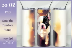 Watercolor Dog Sublimation Tumbler Wrap | 20 oz Straight Png Product Image 1