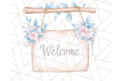Pastel Blue Fairy Garden Clipart, Enchanted Cottagecore Png Product Image 2
