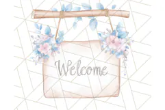 Pastel Blue Fairy Garden Clipart, Enchanted Cottagecore Png Product Image 2