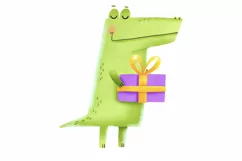 of funny crocodiles. Crocodiles celebrated a Birthday Product Image 7