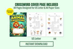 Preschool 10 Animal Crossword Activity Pages for Kids Product Image 7