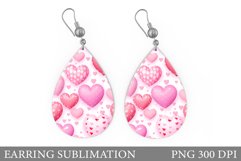 Hearts Earring Sublimation. Hearts Valentines Earring Product Image 1