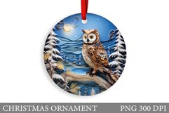 Quilling Owl Christmas Ornament. Winter Owl Ornament Design Product Image 1
