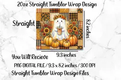 Faux Patchwork Ghost 20 OZ Skinny Tumbler Wrap Sublimation. Product Image 5