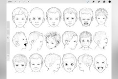 160 Procreate Young Child Boy Head Stamp Brushes Product Image 3