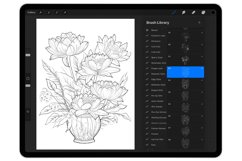 39 Procreate Flowers in vase Stamp Brushes Product Image 4
