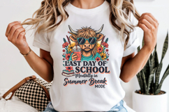 Last Day of School PNG, Summer Break Cow Sublimation Design Product Image 6
