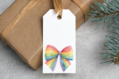 Sparkle Accent Rainbow Coquette Bow Clipart with Sparkle Product Image 5