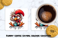 Funny coffee saying square coaster. Sublimation PNG. Product Image 1