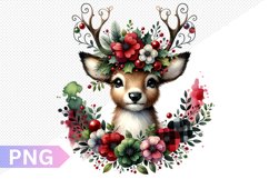 Christmas Deer Sublimation - Clipart PNG Design Product Image 1