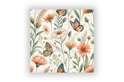 Wildflowers Butterfly Watercolor Pattern, Floral Butterfly Product Image 6