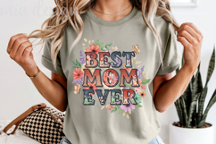 Best Mom Ever PNG, Floral Mothers Day Flower Sublimation Product Image 5