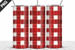 Red Plaid Tumbler Design | Valentine's Day Tumbler Wrap Product Image 3
